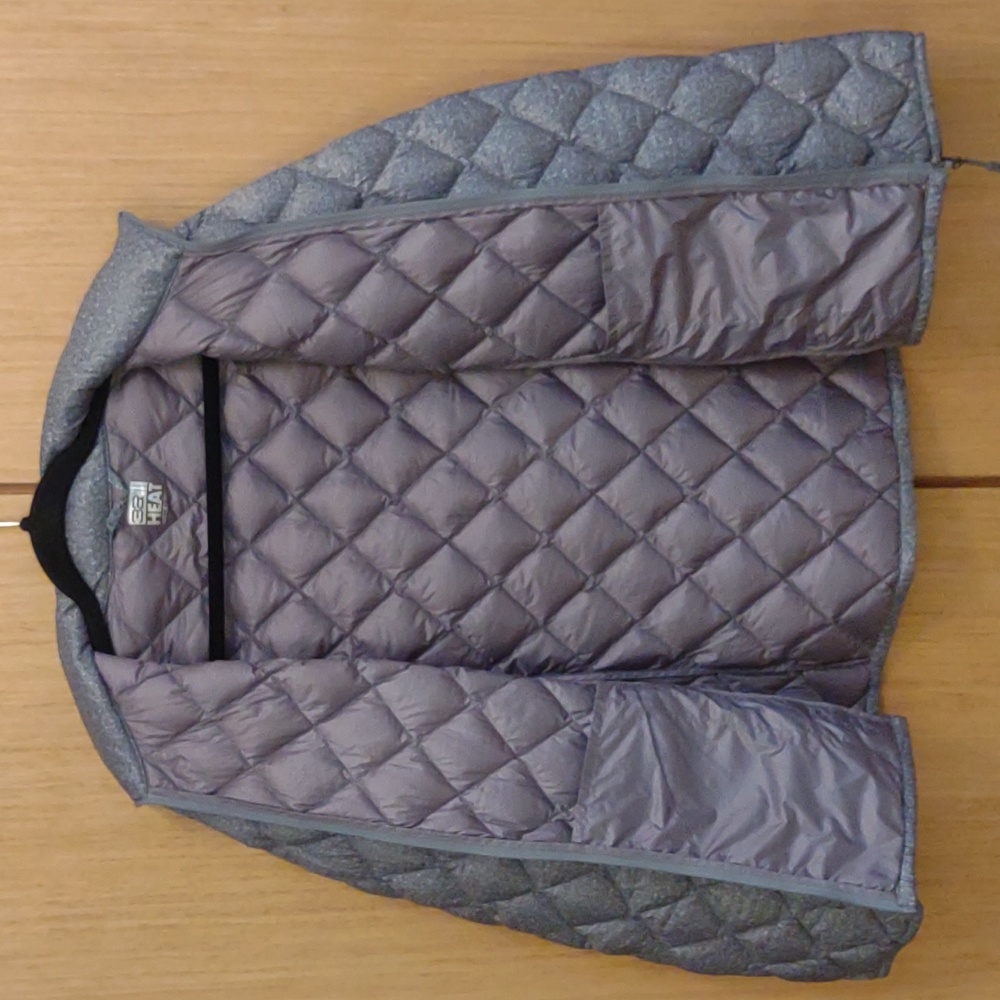 32 Degrees Heat SZ M Gray Full Zip Quilted Puffer Jacket - Picture 9 of 9